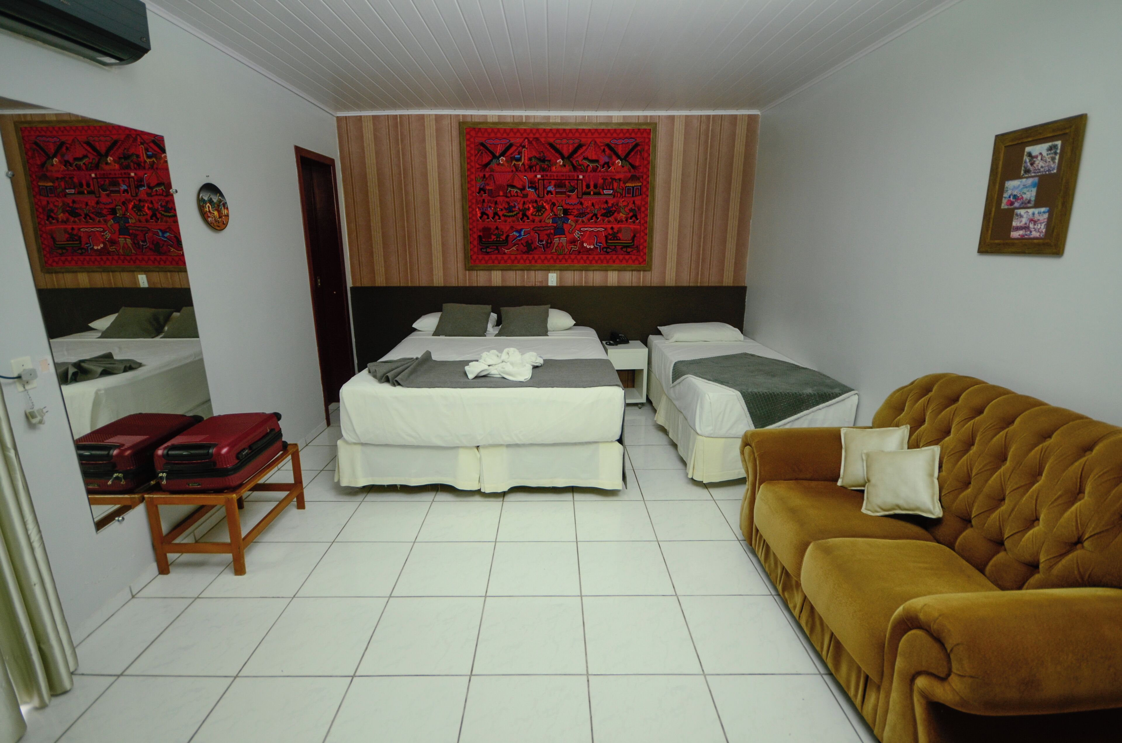 Desk, laptop workspace, free WiFi, bed sheets