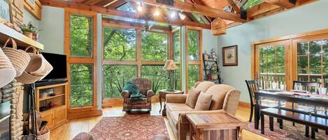 TV, fireplace, DVD player