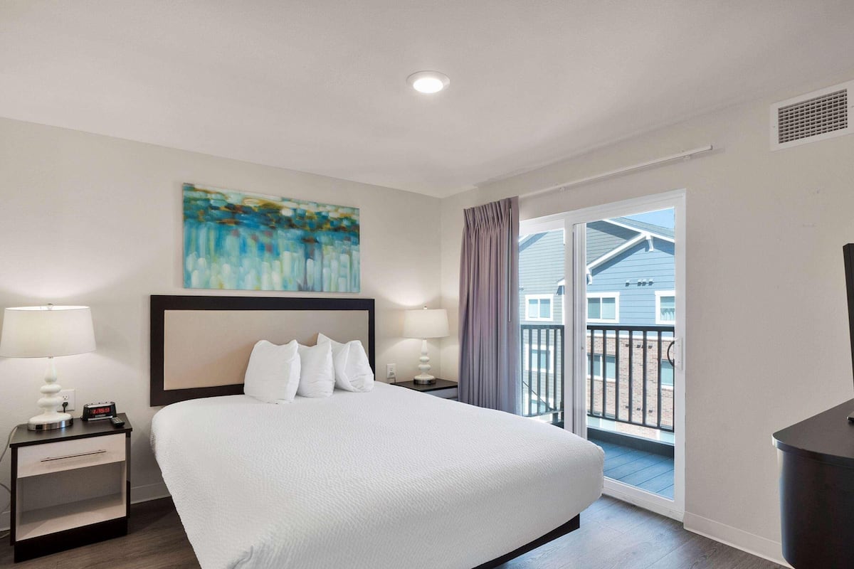 Pillowtop beds, laptop workspace, blackout drapes, iron/ironing board