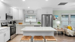 Fridge, microwave, oven, stovetop - 644 Beach Bungalow | NEW Resort Pool is ★★★★★ (Naples)