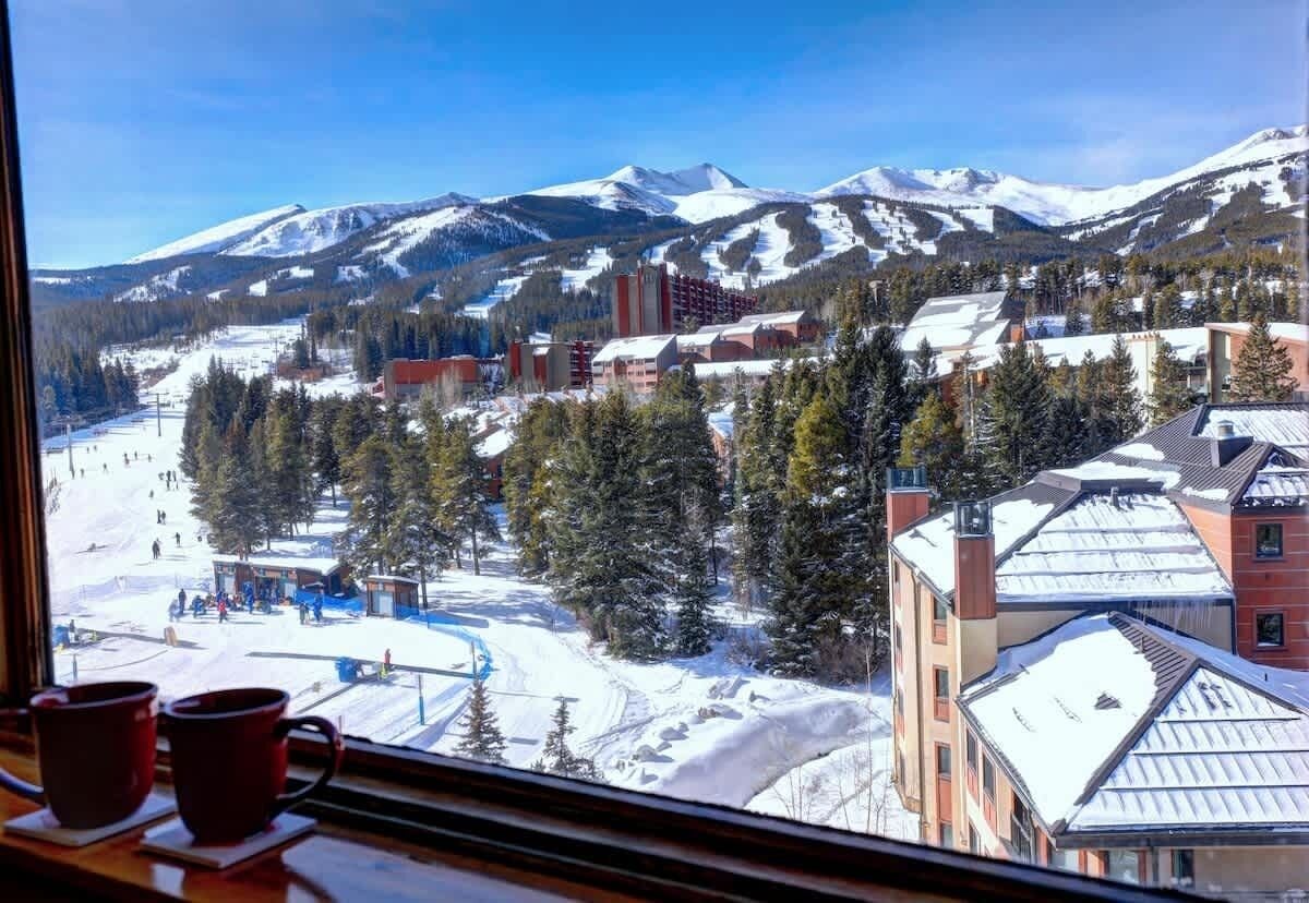 View out the window.  The perfect place for hot chocolate or coffee in the morning!