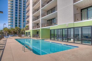 Outdoor pool - Spring Towers 604, 3 BR Ocean Front Luxury Condo with an Outdoor Swimming Pool, Hot Tub and Kiddie Pool (NORTH MYRTLE BEACH)
