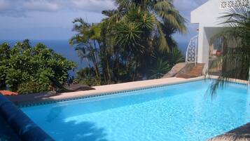 Outdoor pool, pool loungers