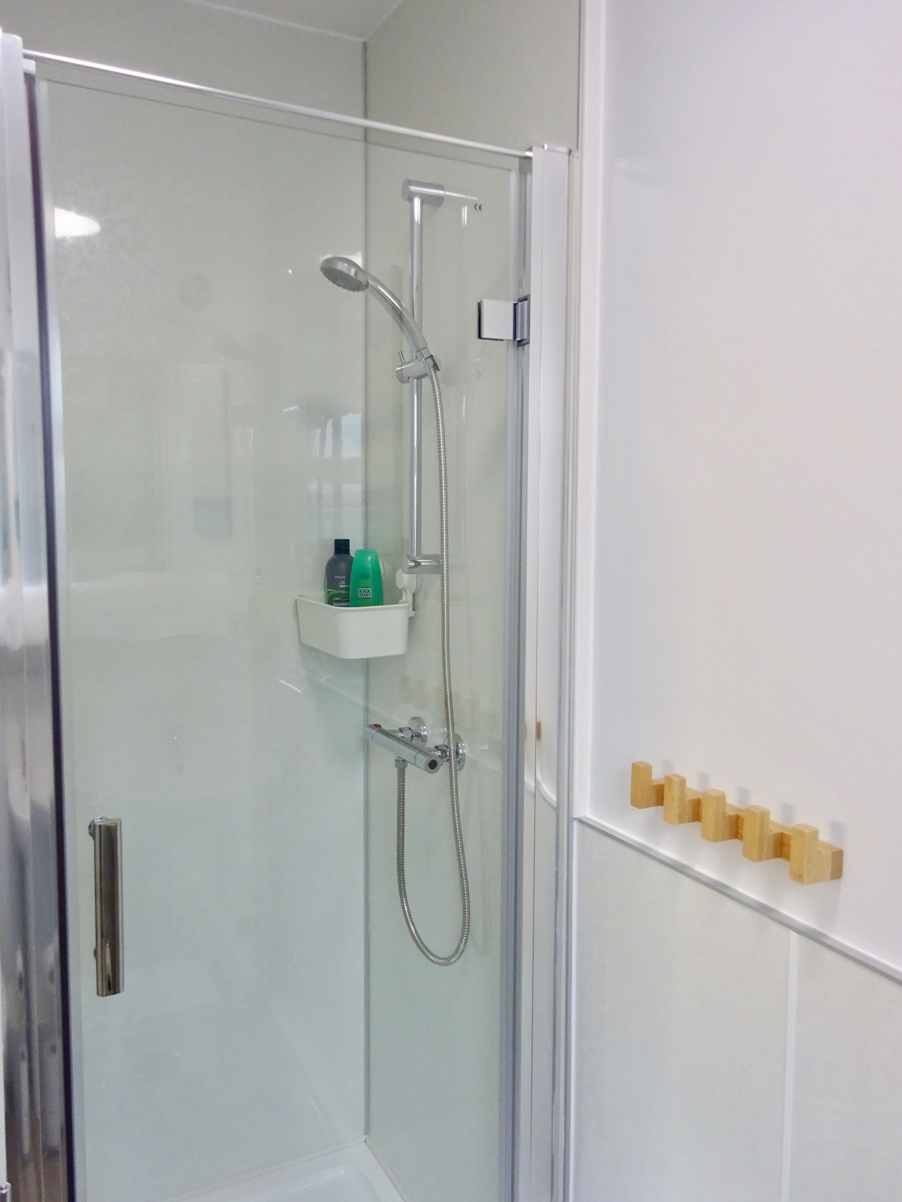 King Room | Bathroom | Shower, free toiletries, hair dryer, towels