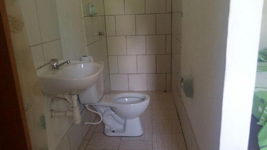 Shower, towels, soap, toilet paper