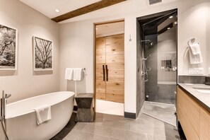 Bathtub, hair dryer, towels