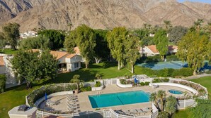 A resort with a swimming pool, tennis courts, and mountainous views. - Santa Rosa Cove #14 Mtn. Views, 2 bed/2 bath Pet friendly Home, Permit 068343 (La Quinta)