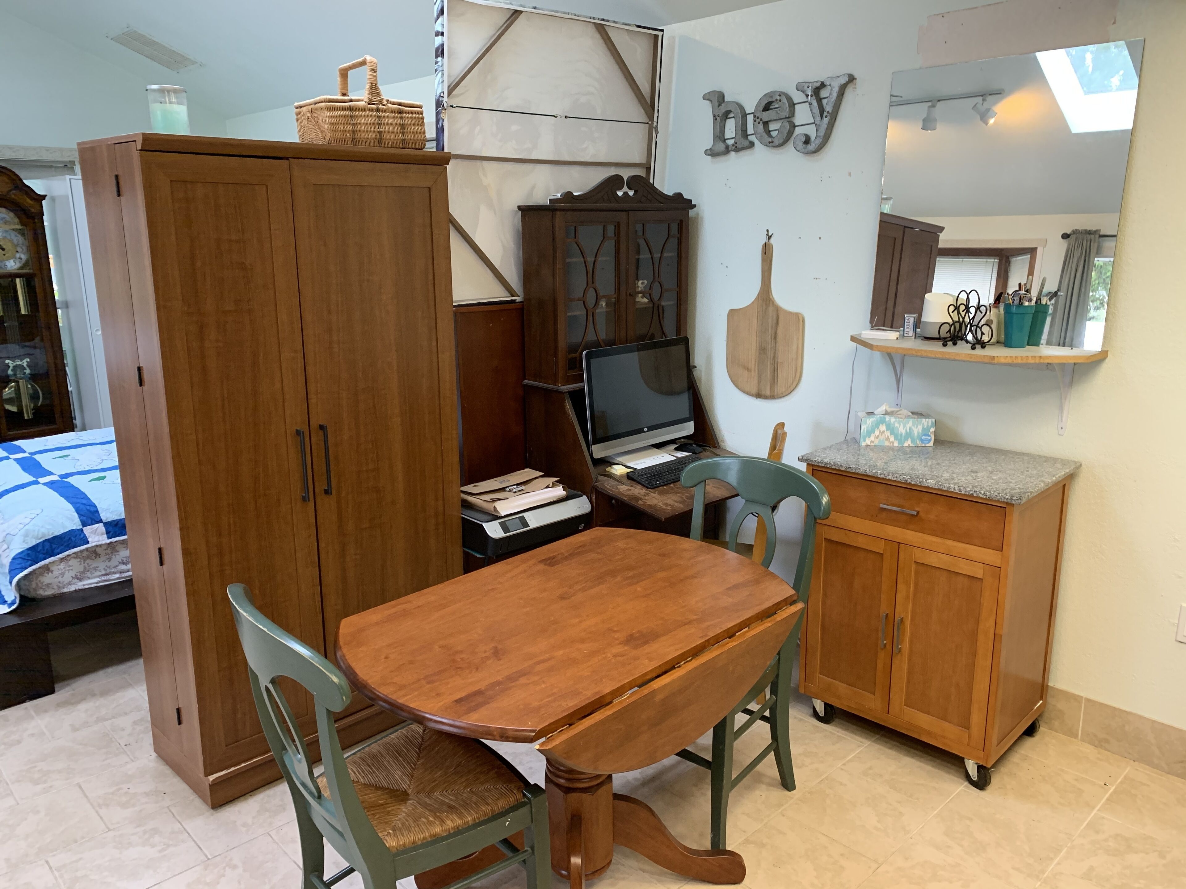 Desk, iron/ironing board, travel crib, free WiFi