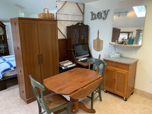 Desk, iron/ironing board, travel crib, free WiFi