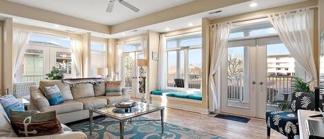 TV, DVD player, video library