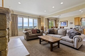 TV, fireplace, video games, DVD player