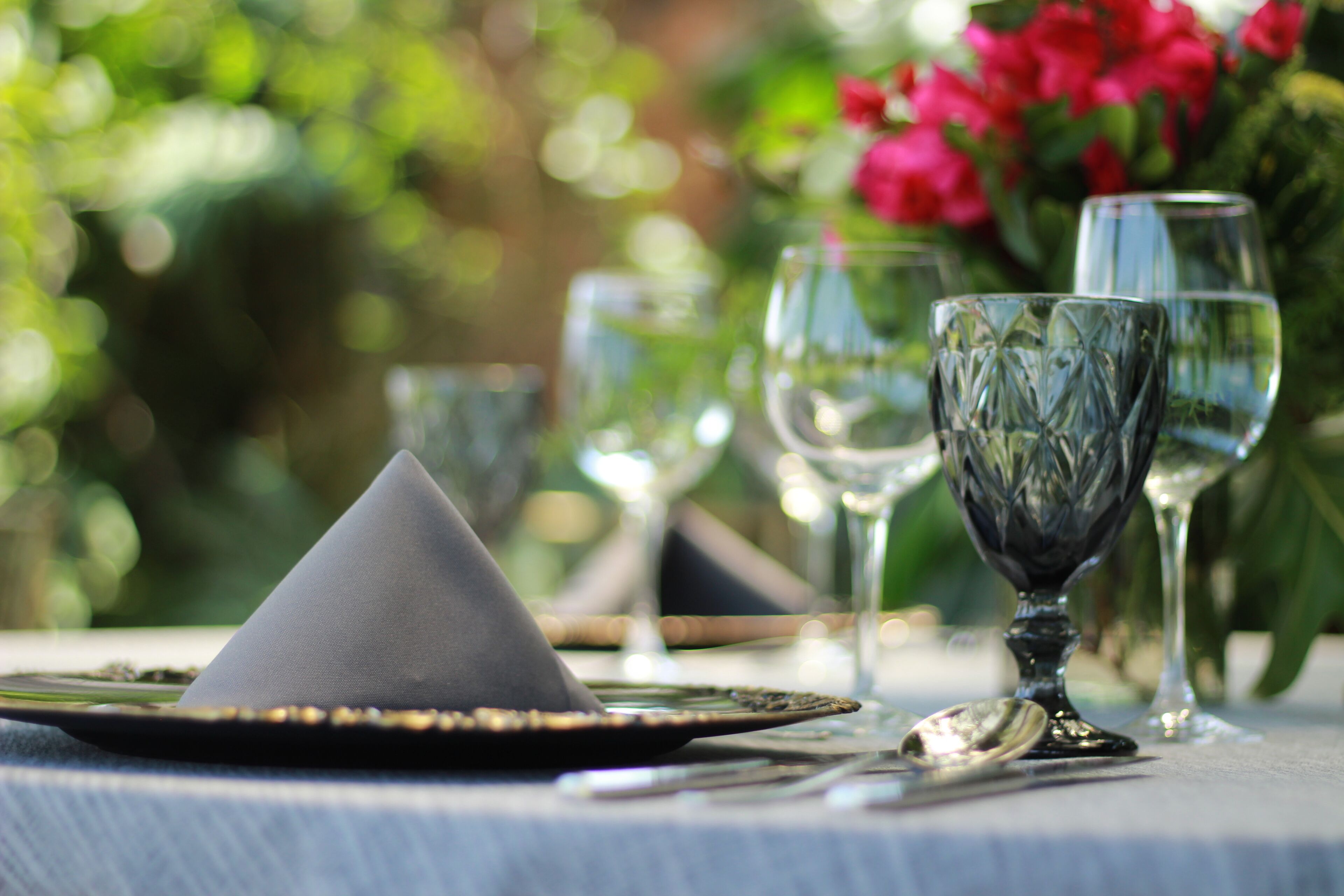 outdoor banquet area