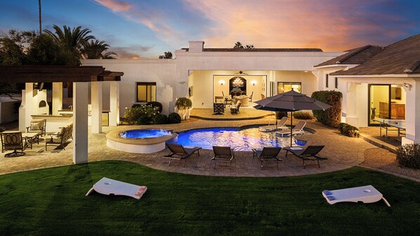 Outdoor pool, a heated pool