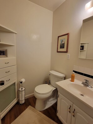 Shower, hair dryer, towels, soap - A pretty home in the popular coastal section of Santa Barbara's Mesa. (Santa Barbara)