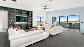 TV, fireplace, ping pong