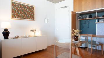 One Bedroom Apartment | Living area | 49-inch Smart TV with digital channels, TV
