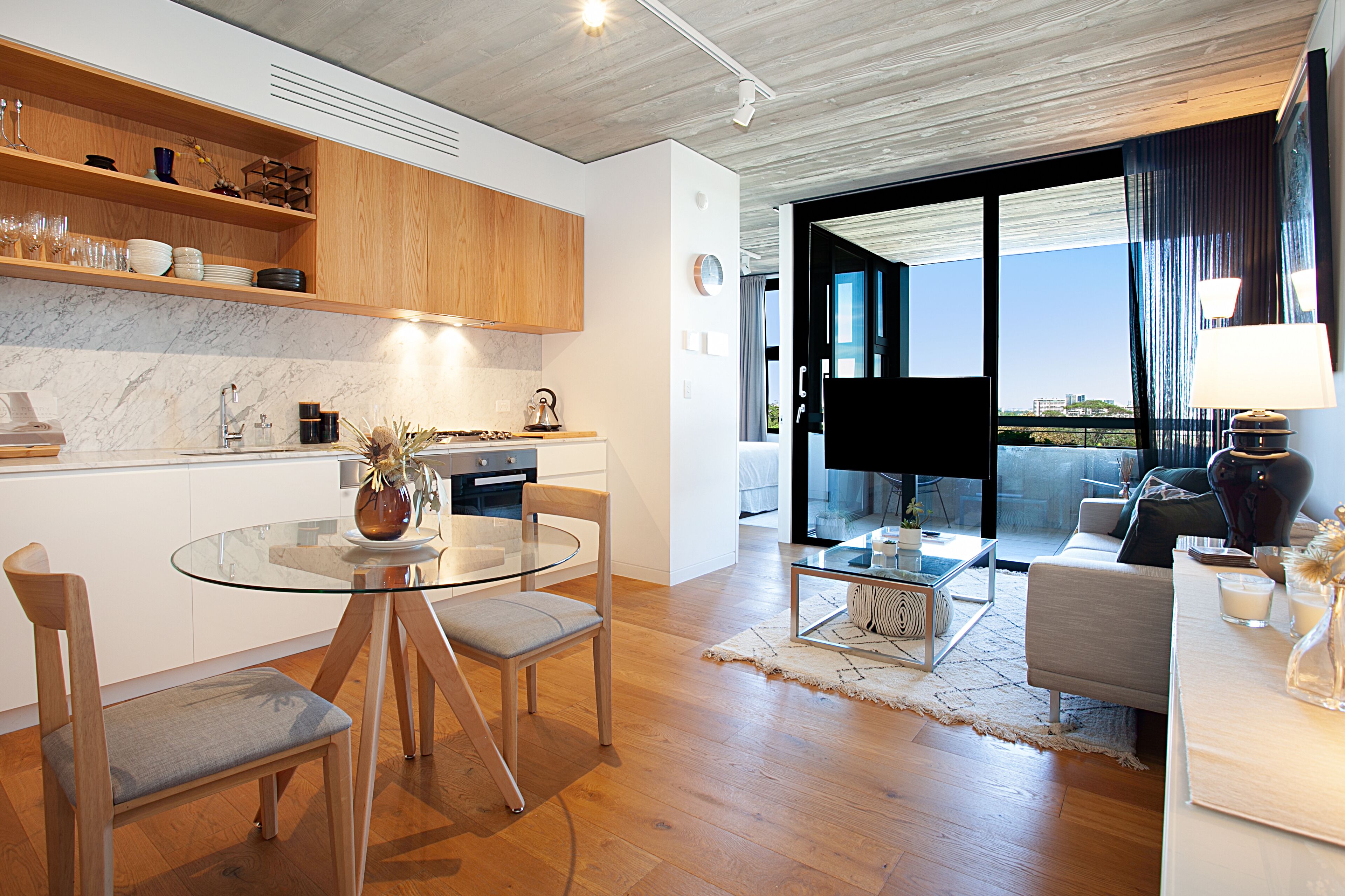 One Bedroom Apartment | Living area | 49-inch Smart TV with digital channels, TV
