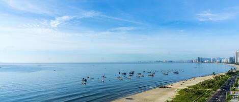 Beach umbrellas, beach towels