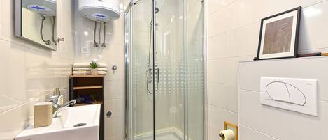 Shower, hair dryer