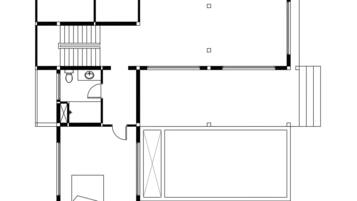 A ground floor floor plan of Villa 4, including a kitchen, dining area, living room, and two bedrooms.