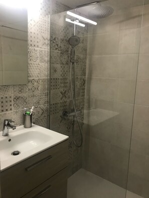Shower, hair dryer