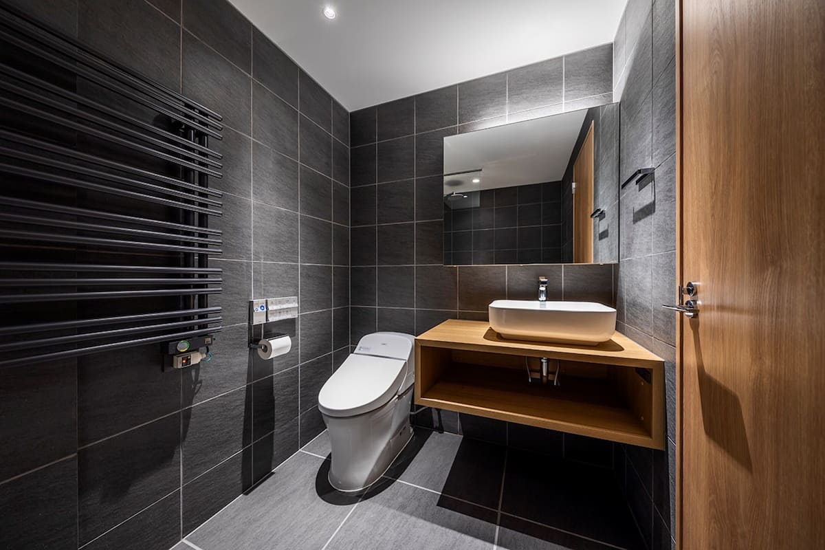 free toiletries, hair dryer, slippers, electronic bidet