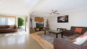 Duplex, 3 Bedrooms | Living area | LED TV, DVD player - Sea Whisper (Lennox Head)