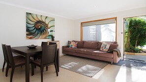 Duplex, 3 Bedrooms | Living room | LED TV, DVD player - Sea Whisper (Lennox Head)