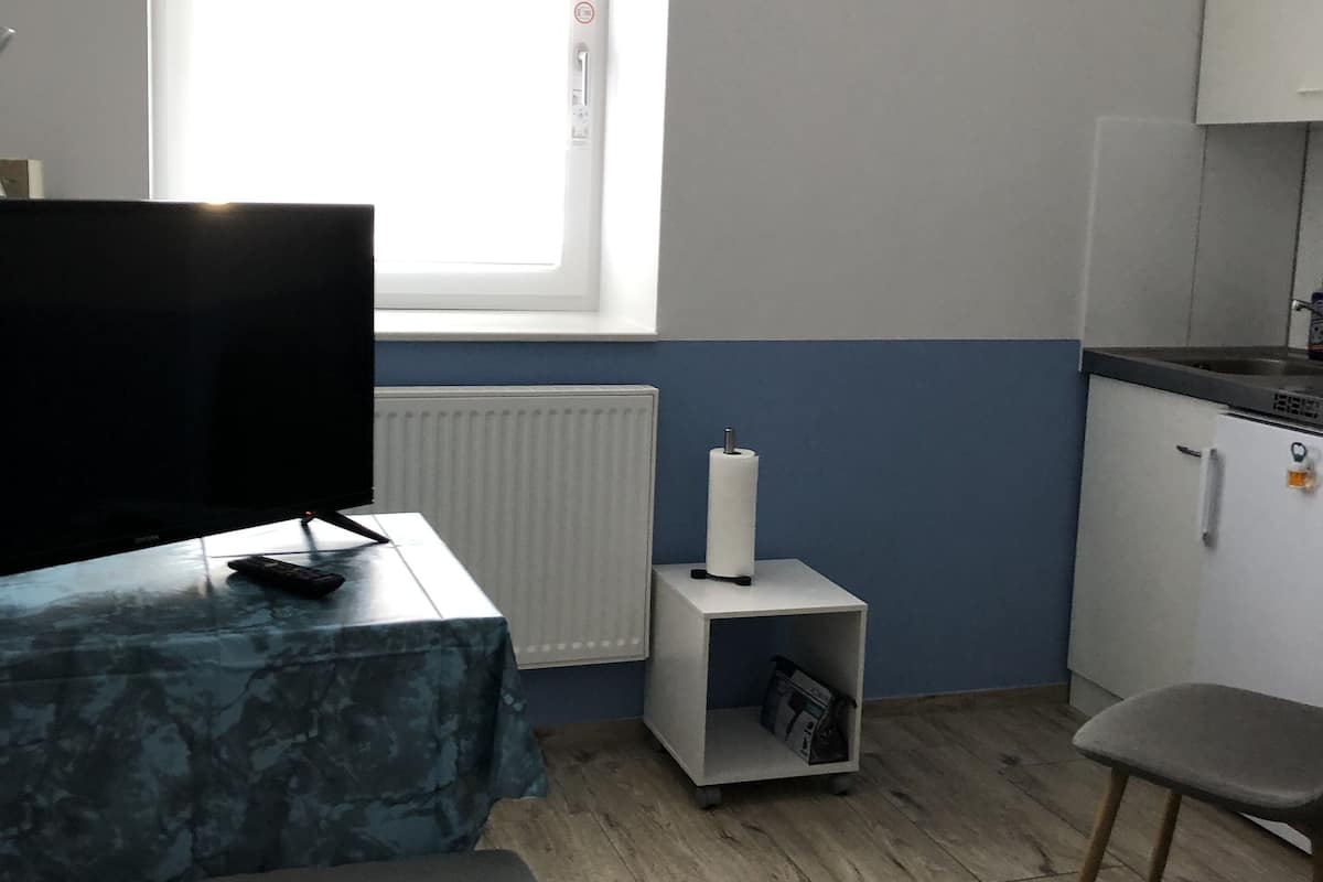 Single Room, Private Bathroom | Living area | 80-cm flat-screen TV with satellite channels, Smart TV