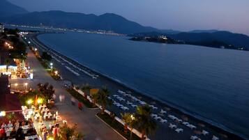 Private beach, sun loungers