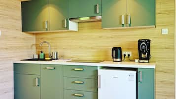 Deluxe-Ferienhaus, Haustiere gestattet, Gartenblick | Eigene Küche