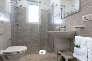 Ducha, secador de pelo, bidé y toallas