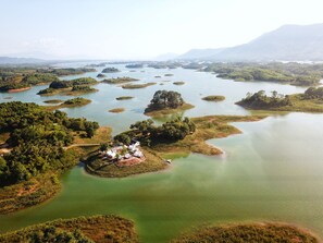 Aerial view - Sunset Nam Ngum tented resort (Vang Vieng)