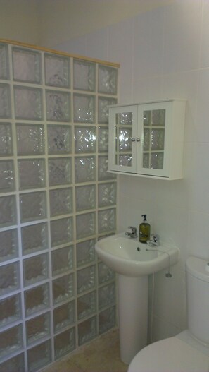 Een douche, gratis toiletartikelen, een haardroger, vloerverwarming