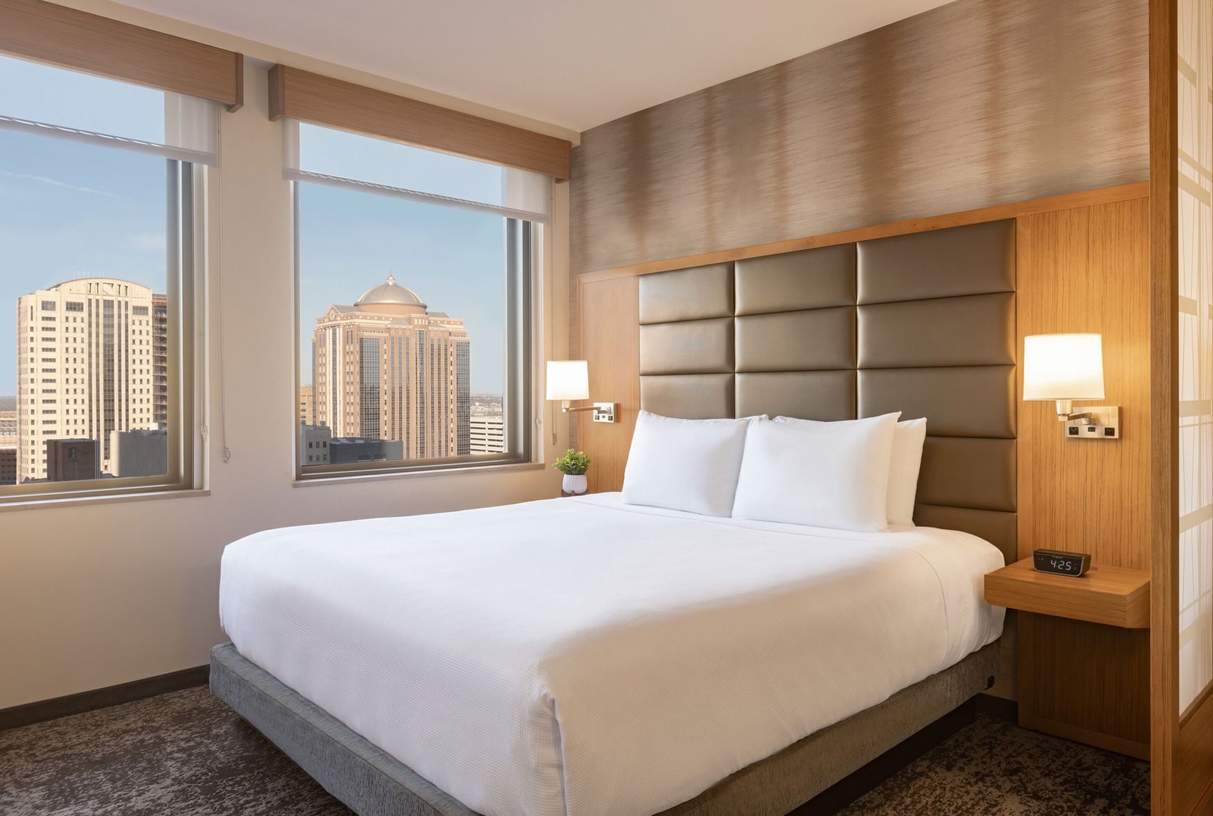 Egyptian cotton sheets, premium bedding, pillow-top beds, desk