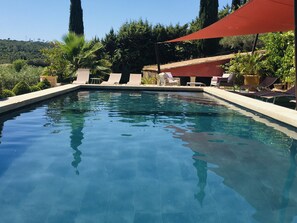 Outdoor pool - Spacious Mediterranean Bastide in a green setting. Pool & Spa (Clermont-l'Hérault)