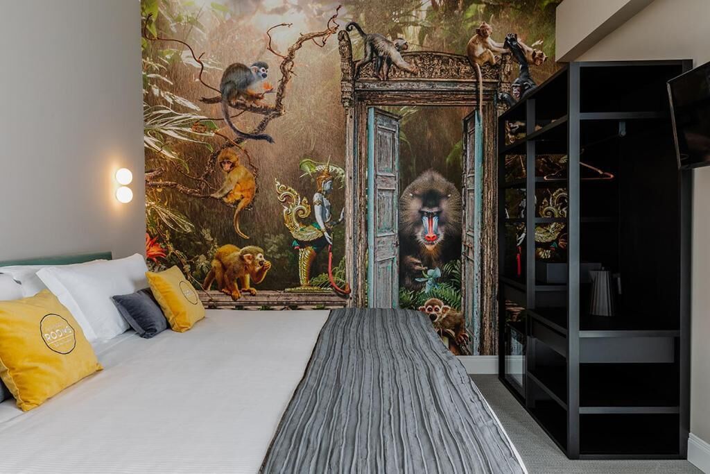 Deluxe-værelse med dobbeltseng eller 2 enkeltsenge - balkon - udsigt til have