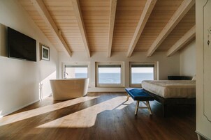 Studio Suite, Terrace, Sea View | Premium bedding, down comforters, pillowtop beds, minibar