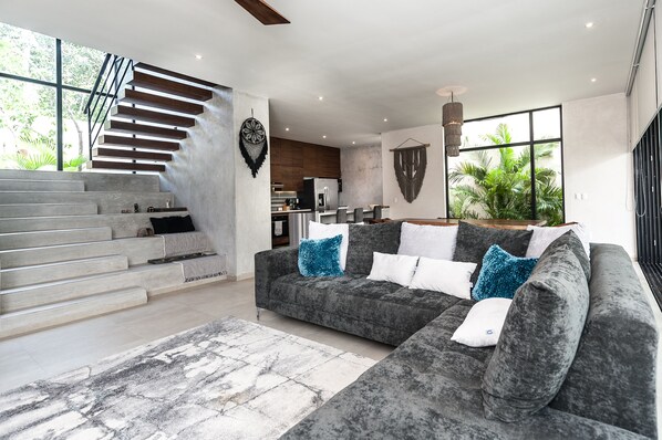 Living area - Cocodrilo Tulum Private Pool House (Tulum)