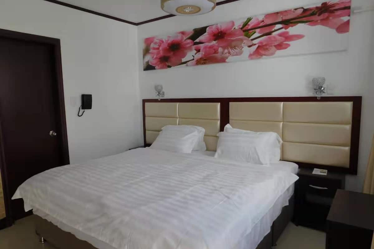 Habitación Deluxe doble, 1 cama de matrimonio grande, bañera de hidromasaje | Wifi gratis y ropa de cama