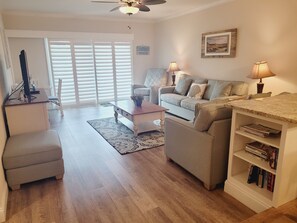 TV, books - Oceanview from balcony 3 Bedroom 2 Bath ground floor Unit - 110 (ST. AUGUSTINE)