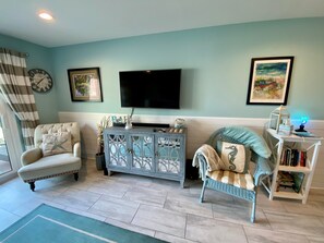 TV, DVD player, books