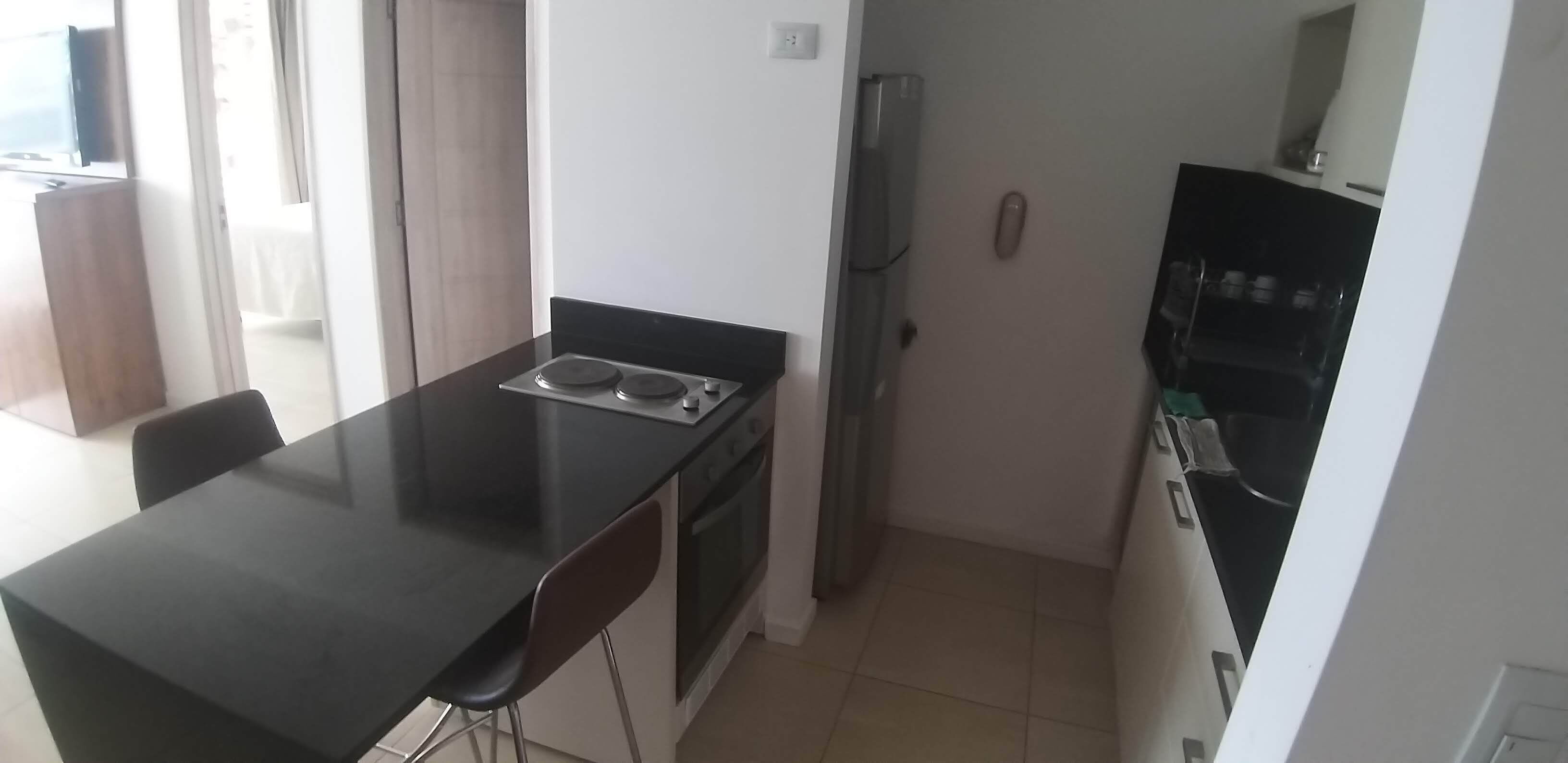 Fridge, microwave, oven, coffee/tea maker