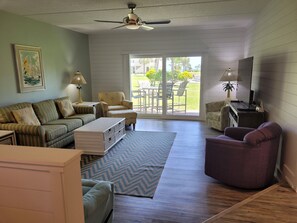 TV, DVD player, books