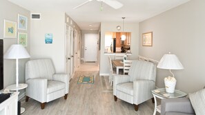 TV, DVD player, books