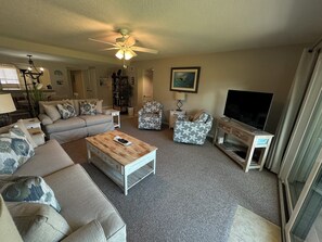 TV, DVD player, books