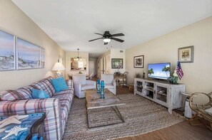 TV, DVD player, books