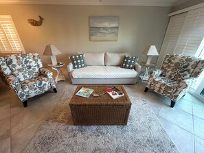 TV, DVD player, books