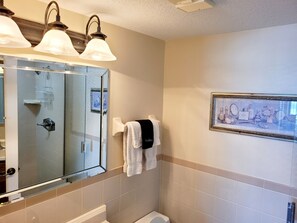 Hair dryer, towels