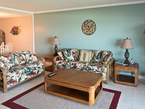 Flat-screen TV, books